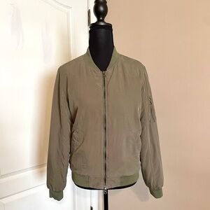 Jach’s Girlfriend New York Women’s Olive Bomber Jacket Size S Military Army